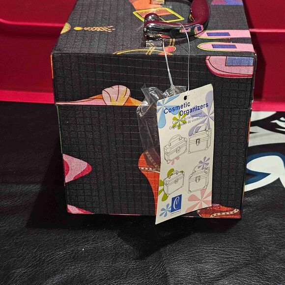 NEW Caboodles Black Multicolor Locking Cosmetic Organizer Case 5x5x5 - Picture 4 of 8